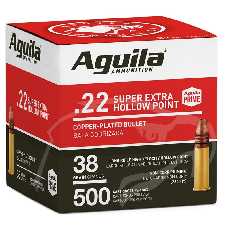 Aguila 1B221118 .22 LR 38 Grain Copper Plated Hollow Point 500 Rounds