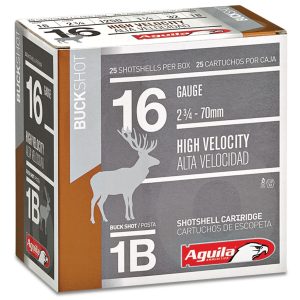 Aguila 1C1601BA Buckshot High Velocity 16 Gauge 2.75" 1 1/8 oz 1 Buck Shot 25 Per Box/ 10 Cs