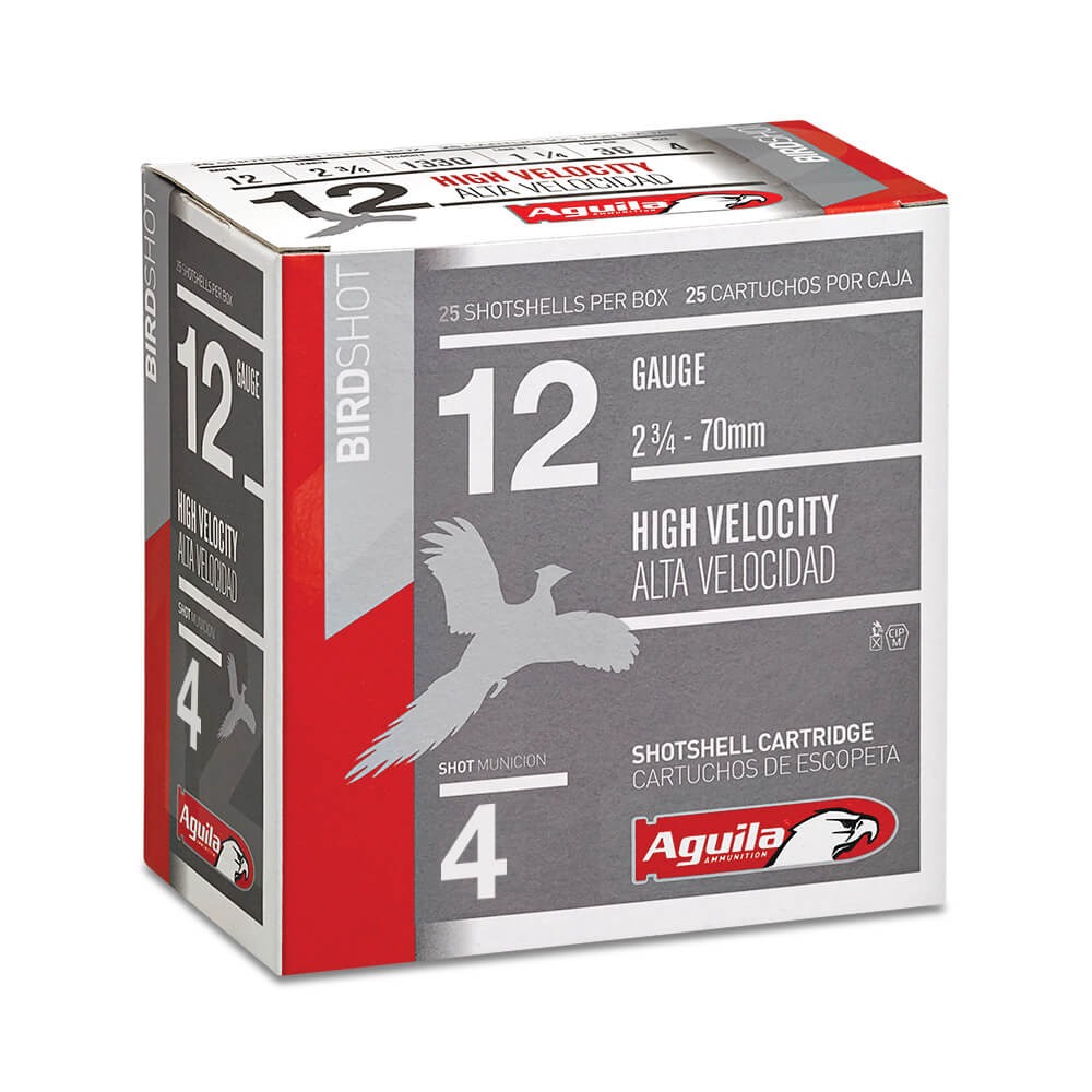 Aguila 1CHB1204 12 Gauge Birdshot 2.75" 1.25oz #4 1330fps 25 Rounds