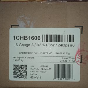 Aguila 1CHB1606 16ga Birdshot 2.75" #6 1-1/8oz 1240fps 250rd Case