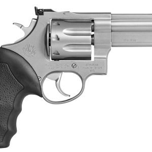 Taurus 608 Large Frame Revolver, 4" Barrel, .357 Mag/.38 Spl +P, 8-Round, Matte Stainless Steel, Rubber Grip, 44oz Weight
