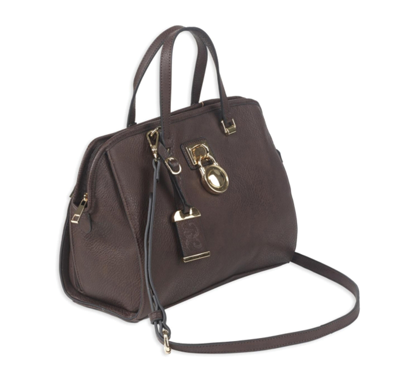 Bulldog BDP028 Concealed Carry Satchel Purse Chocolate Brown Leather