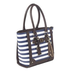 Bulldog BDP050 Concealed Carry Tote Purse Navy Stripe Leather