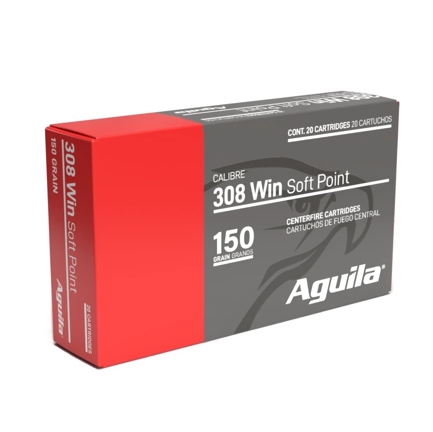 Aguila 8090AG .308 Win 150 Grain Soft Point Rifle Ammo 200rd Case