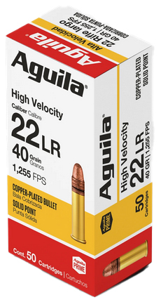 Aguila 1B220328 .22LR Ammo 40gr Copper Plated 2000rd Case 1255fps