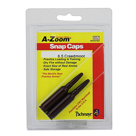 A-Zoom 12300 Precision Snap Caps, 6.5 Creedmoor, Aluminum, Red, 2-Pack