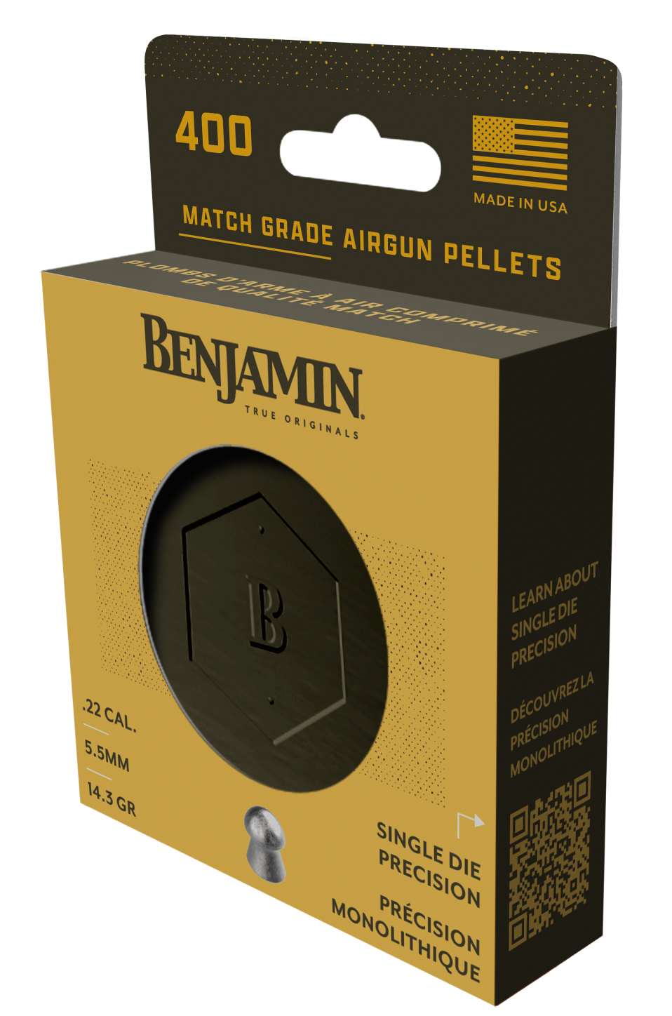 BD22 Single Die 22cal 14.3gr Domed Pel by BEN