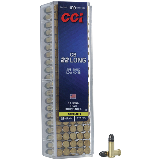 CCI 0038 Specialty CB Subsonic 22 Long 29 gr Lead Round Nose (LRN) 100 Per Box/ 50 Cs