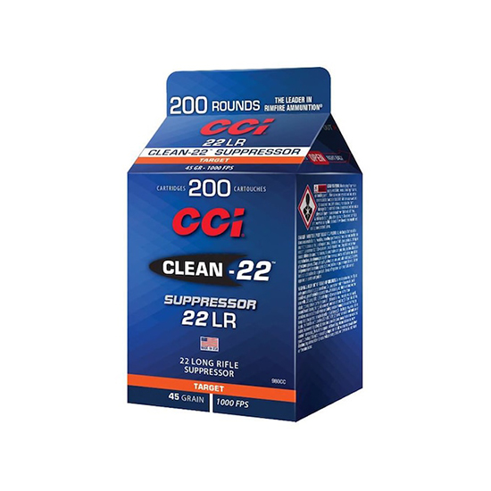 CCI 980CC 22 Long Rifle 45 Grain Lead Round Nose 200 Rounds Polymer Coated