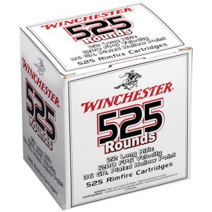 Winchester 22LR525HP .22 Long Rifle 36 Grain Copper Plated Hollow Point 525