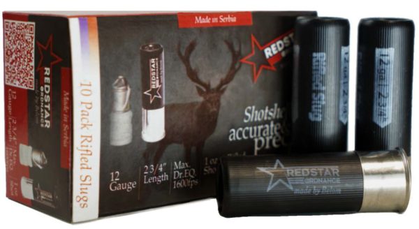 Zastava RedStar 12GA, 2.75in, 1oz Lead Rifled Slug, 10 Rounds, 1600 ft/s Velocity, Black