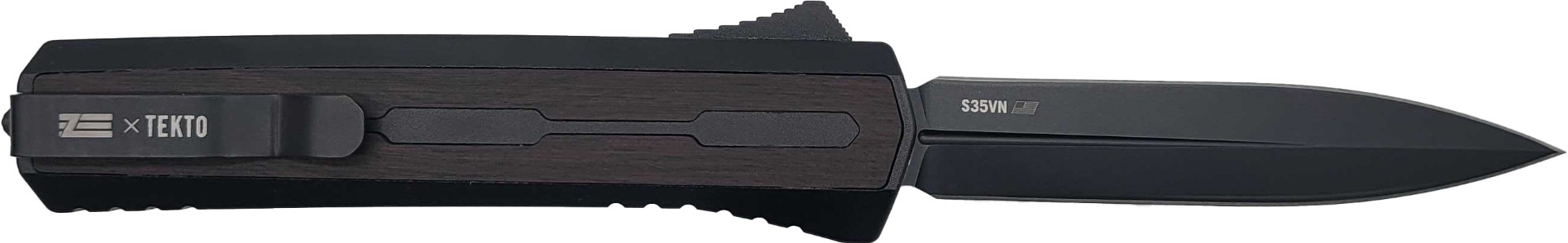 Zastava ZA7TBD A7 OTF Knife Black Wood S35VN Dagger Blade