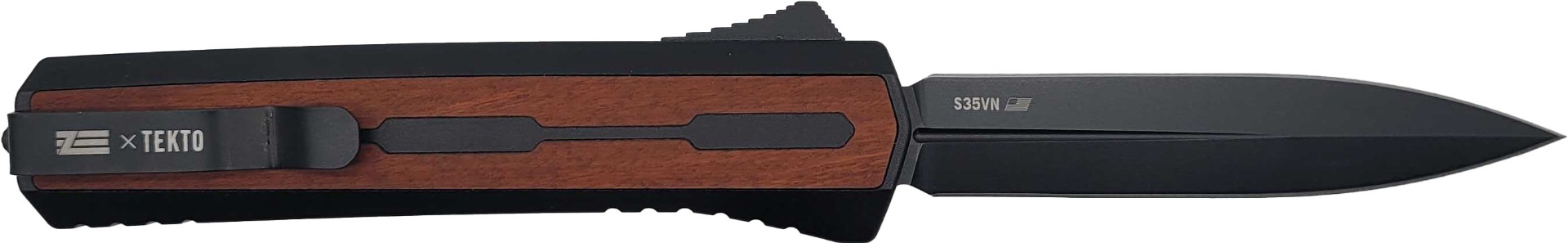 Zastava ZA7AWD A7 OTF Knife, Walnut Handle, S35VN Dagger Blade