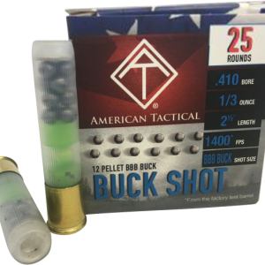 ATI .410ga Buckshot 2.5" Shotgun Shells - 12 Pellets BBB Buck 1400 fps