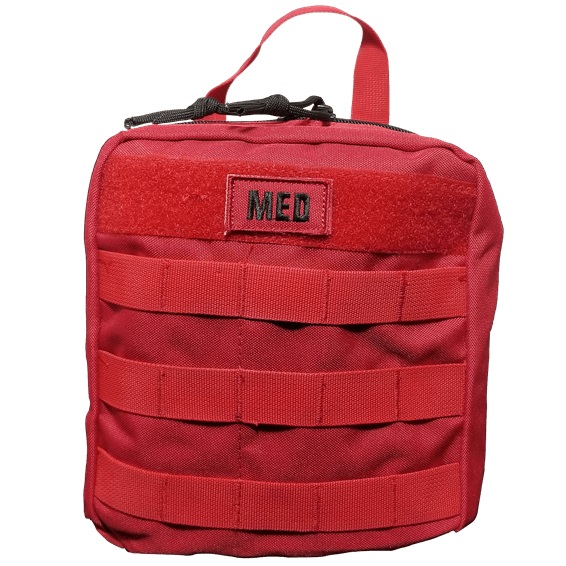 Elite First Aid FA185R-FAK Red GP IFAK with MOLLE Straps & Velcro Panel