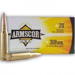 Armscor FAC308-1N .308 Win Ammo 147gr FMJ 200rd Case