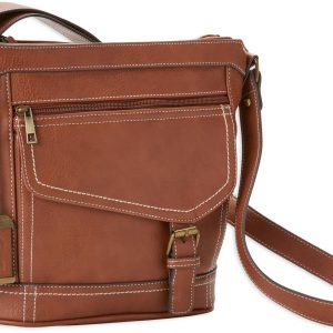 Bulldog BDP045 Concealed Carry Purse Saddle Brown Leather Crossbody
