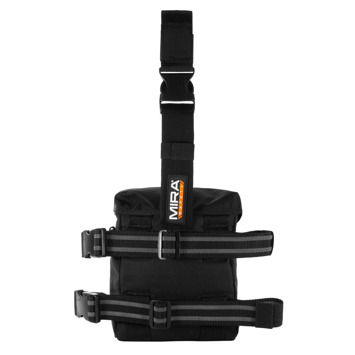MIRA Safety DROPPOUCH Black Drop-Leg Gas Mask Pouch, Ripstop Nylon, 11"x8"x4.5"