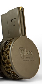 F5 AR-15 .223/5.56 Skeletonized 50 Round Drum Magazine - OD Green HEX Pattern F5-223SK-OD