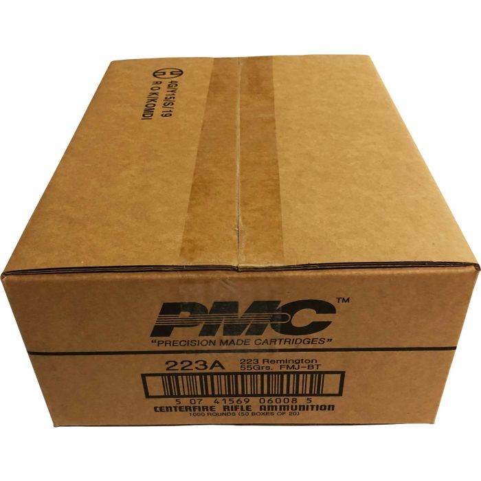 PMC 223A .223 Remington Ammo 55 Grain FMJ-BT 1000rd Case