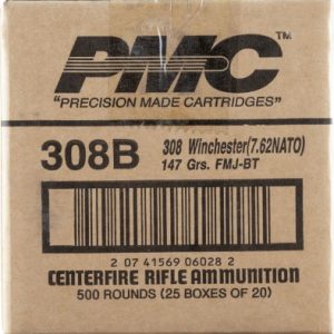 PMC 308B .308 Winchester Ammo 147 Grain FMJ-BT 500rd Case
