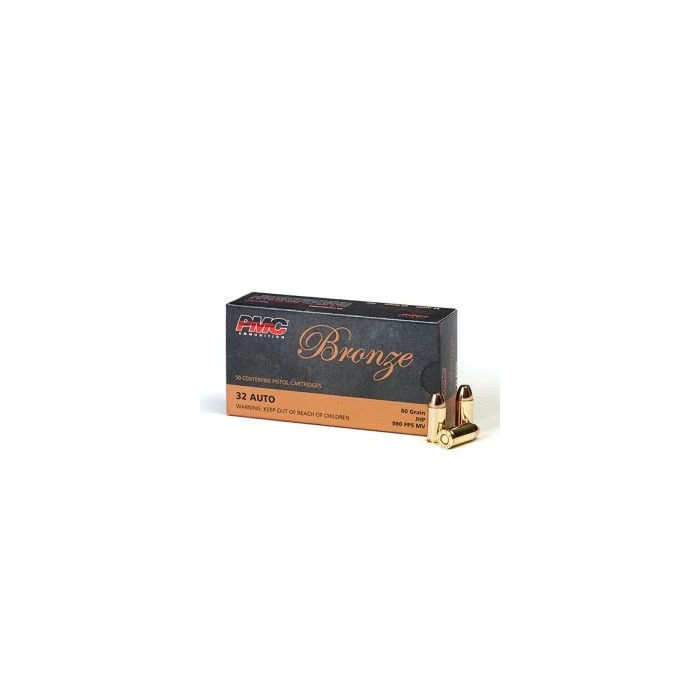 PMC 32B 32 Auto 60GR JHP Ammo 50 Rounds Box