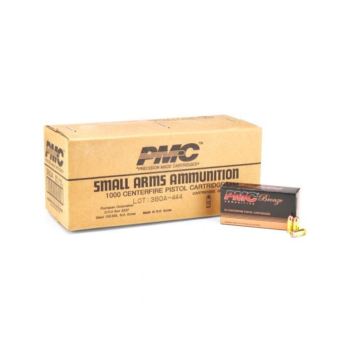 PMC 380A Bronze .380 ACP Ammo 90 Grain FMJ 1000rd Case