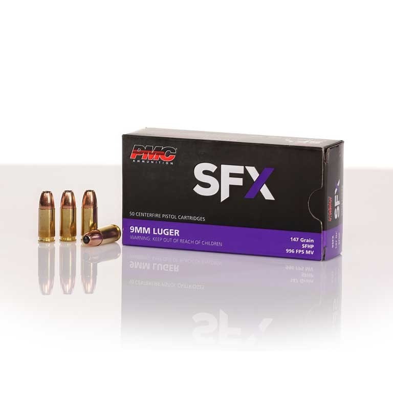 PMC SFX 9mm Luger Handgun Ammo - 147 Grain SFHP 9SFX147GR
