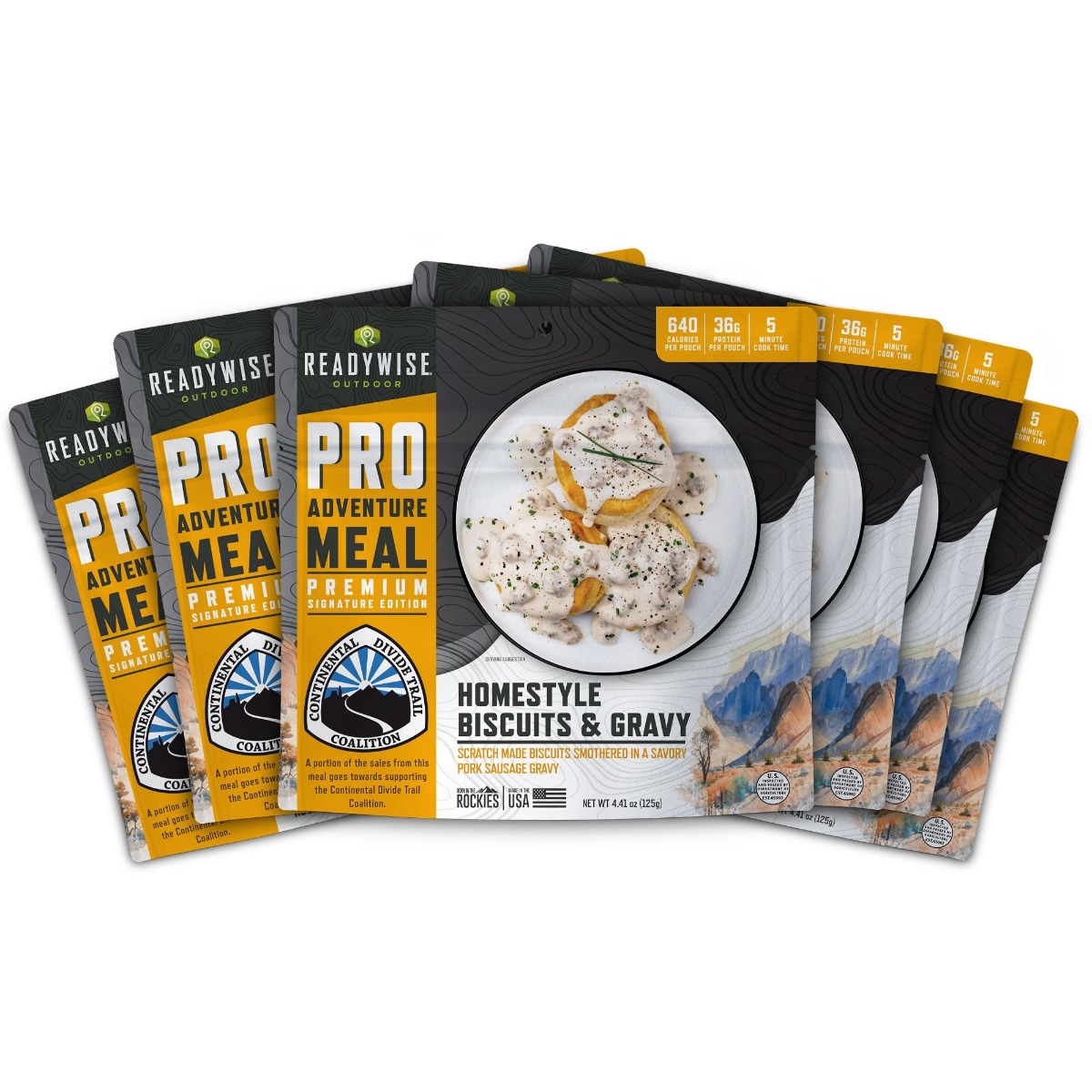 Wise Foods RW05190 Outdoor Food Kit Homestyle Biscuits & Gravy Sausage 6 Pack