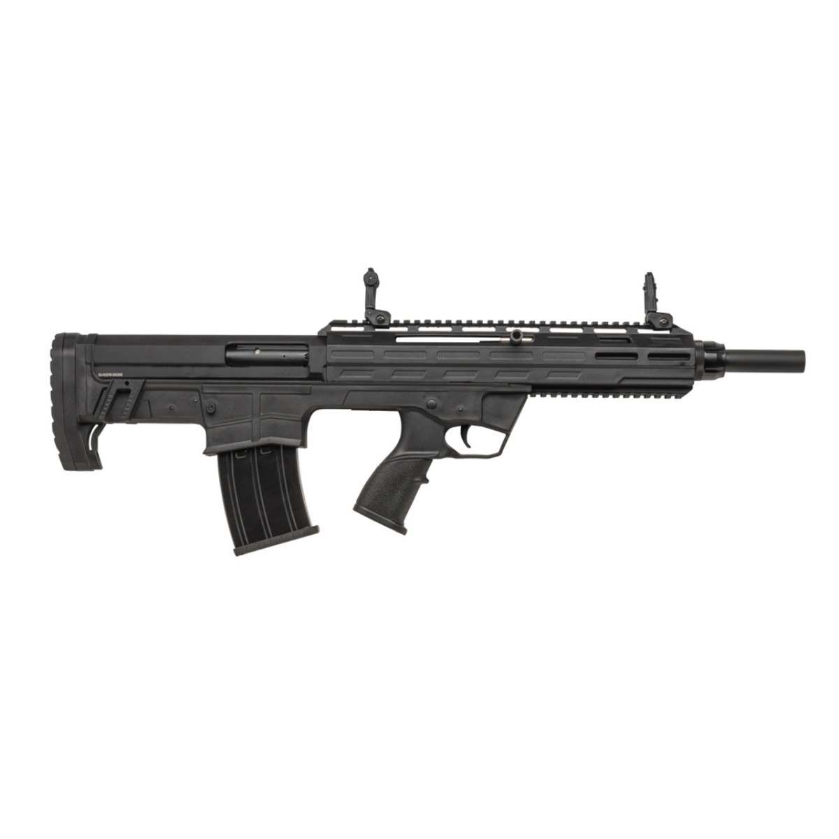 Tokarev TBP 12 Gauge Semi-Auto Shotgun: 18.5" Barrel, Black Finish, 5-Round Capacity, Bullpup Style, Iron Sights, Choke Kit Included